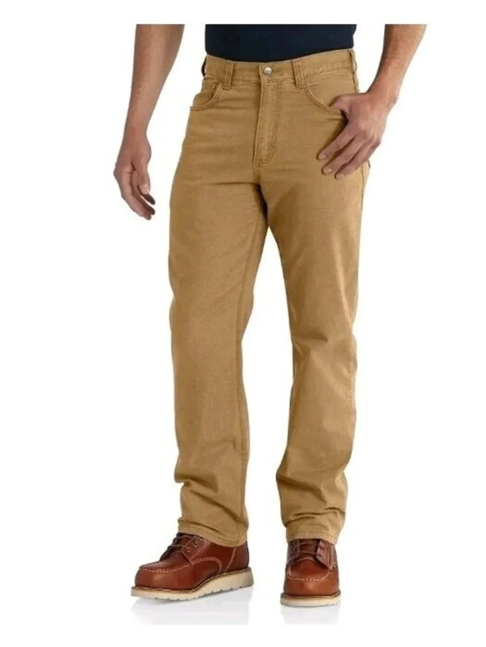 Carhartt Mens Rugged Flex Relaxed Fit Canvas Work Pants Khaki Size 42 X 30 Farm